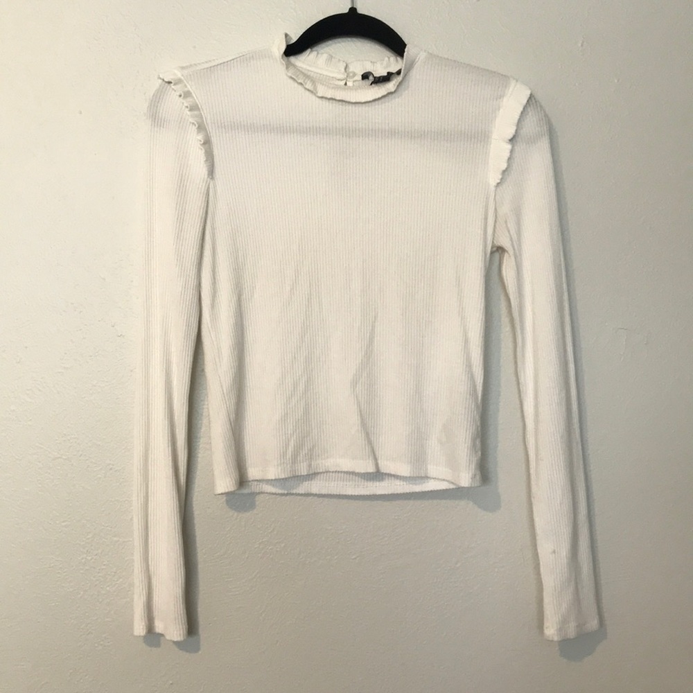 White ruffle top